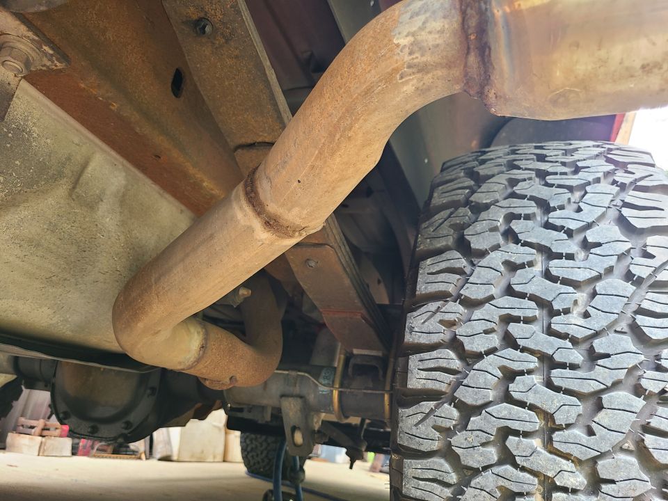 The tailpipe was raised for the body lift.