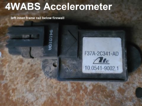 1995 Ford Bronco - 4WABS accelerometer label