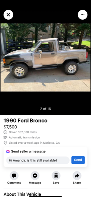 2008 Ford Focus - This 1990 Ford Bronco is shown from the side, with a mix of primer and silver paint on its body.