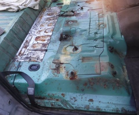 1992 Ford Bronco - Rust wasn't too bad under the front carpet. It traps lots of moisture, but the seat pan sits up high and doesn't allow the water to linger…