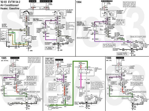 1983 Ford Bronco - HVAC Wiring '92-96 gasoline IF THE IMAGE IS TOO SMALL, click it. '93-back trucks use CFC12 (R12); '94-21 use HFC134a (R134a). The (Wide-ope…