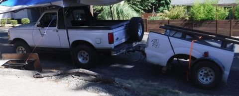 1992 Ford Bronco - Project keeps on creepin'... Acquired a donor pickup bed for either reinforcing my bed or replacing it altogether (with proper full-span cr…