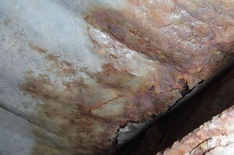 1992 Ford Bronco - Crawling underneath, I noticed rusty cracks forming below the dents. You wouldn't guess at that condition from the view up top ... all the…