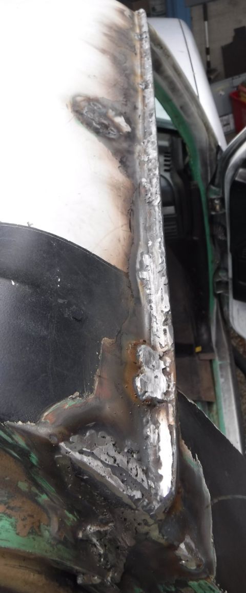 1992 Ford Bronco - My neighbor did most of this side ... then proceeded to thump the roof to show how solid it was, and put a big dent in it. So, I tried out…