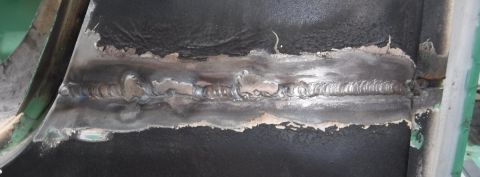 1992 Ford Bronco - Passenger sail panel welded. My neighbor did this side, but even he had some significant burn through issues.