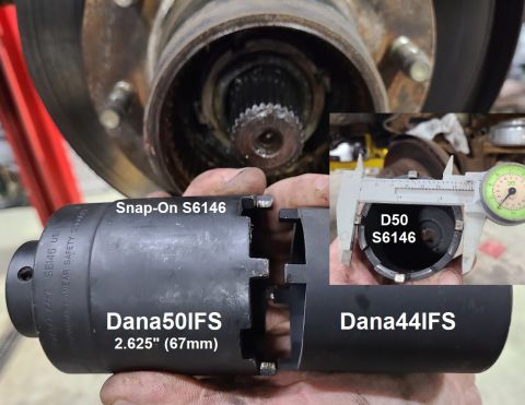 1997 Ford F-250 - Just a comparison of the wheel bearing adjusting nut spanners for these axles. It suggests the differences in their bearings, spindles, & a…