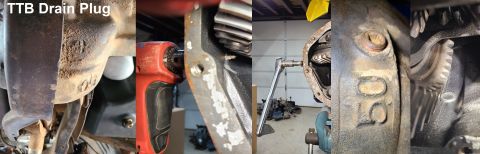 1997 Ford F-250 - To make future service easier, I added a rear drain plug to the front chunk. IF THE IMAGE IS TOO SMALL, click it.
