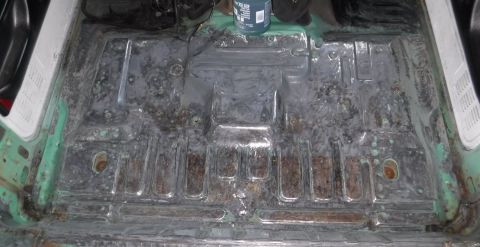 1992 Ford Bronco - With all the floor pan welding done, I hopped on Rust Bullet prep so I can get that done with this brief window of non-rainy, moderate humi…