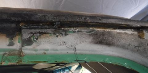 1992 Ford Bronco - Passenger door seams. Better success on the overhead, recessed beads after a bit of practice.