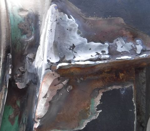 1992 Ford Bronco - Had a little dry weather left to do some basic shaping of the new weld work (more heat, filling in the old welds and any porosity I could g…