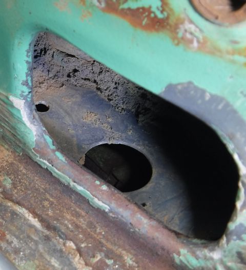 1992 Ford Bronco - Front of the pocket, and the other push pin hole. The area out of view just to the left and in front of the push pin hole is the important…