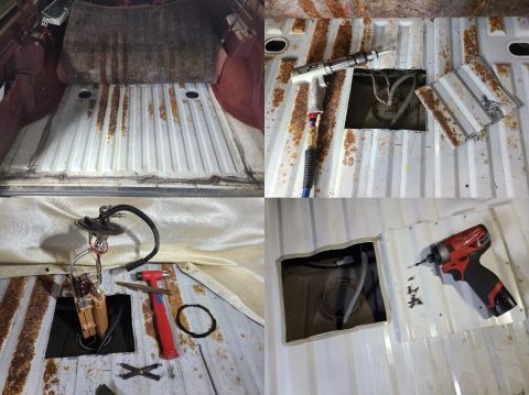 1983 Ford Bronco - An air chisel is probably the quickest & safest way to cut the floor, because it doesn't risk damage to anything under the floor, or throw…