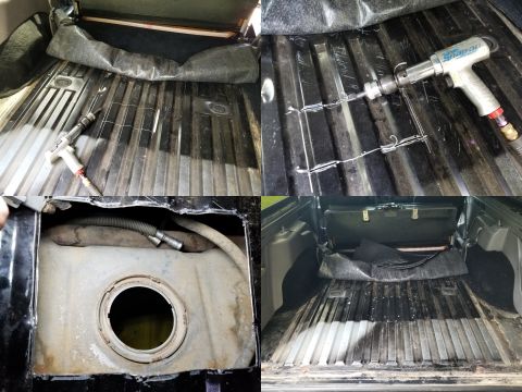 1983 Ford Bronco - An air chisel is probably the quickest & safest way to cut the floor, because it doesn't risk damage to anything under the floor, or throw…