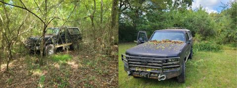 1983 Ford Bronco - A friend bought some undeveloped property and wanted to see it, so we blazed a short trail through it. At the end, I had to run down a thic…