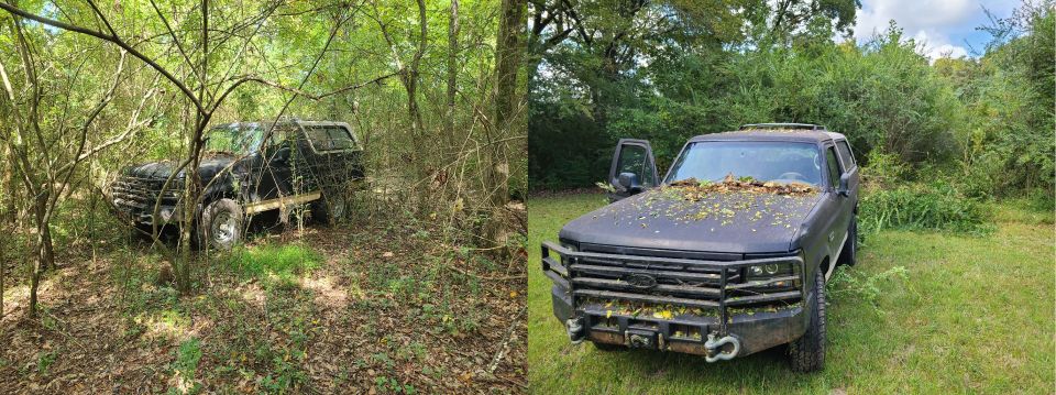 A friend bought some undeveloped property and wanted to see it, so we blazed a short trail through it. At the end, I had to run down a thick stand of privet.