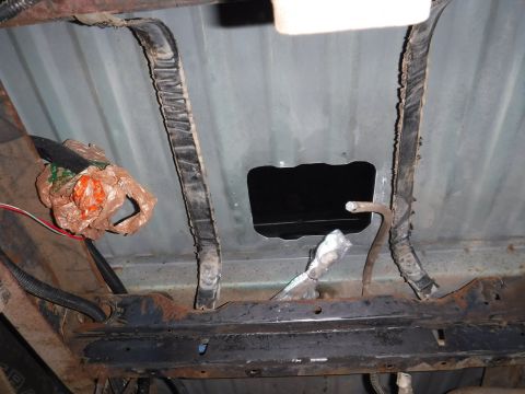 1992 Ford Bronco - Fuel tank area cleaned up. I scraped all the rubbery gooey coating off that I could reach, then pressure washed ... with a long wand, mind…