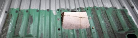 1992 Ford Bronco - Spot weld holes drilled for the bed/access panel brace. The four corner bolts will secure the access panel. I've got some SS button head bo…