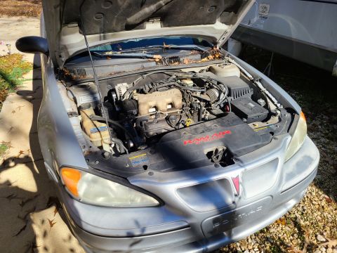 2003 Pontiac Grand Am - The engine bay is dusty & mildewed, but not grimy