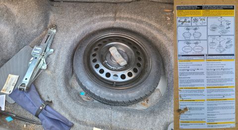 2003 Pontiac Grand Am - Spare tire IF THE IMAGE IS TOO SMALL, click it. T125/70D15 speed M Cold pressure 420KPA 60PSI Hot pressure add 26KPA 4PSI