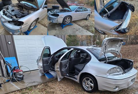 2003 Pontiac Grand Am - Pressure washing is the quickest way to get rid of most of the leaves, dust, dirt, & mildew on & in the body. Careful aiming keeps most of…