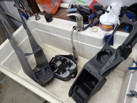 2003 Pontiac Grand Am - The console had to come out to install the rear USB adapter, so it was washed. So were the shifter lens & boot, and the shifter light was c…