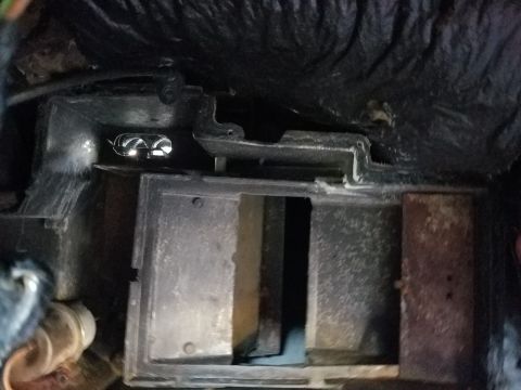 1976 Ford Ranchero - This photo shows the interior heater box assembly of a vehicle, not a specific model year.