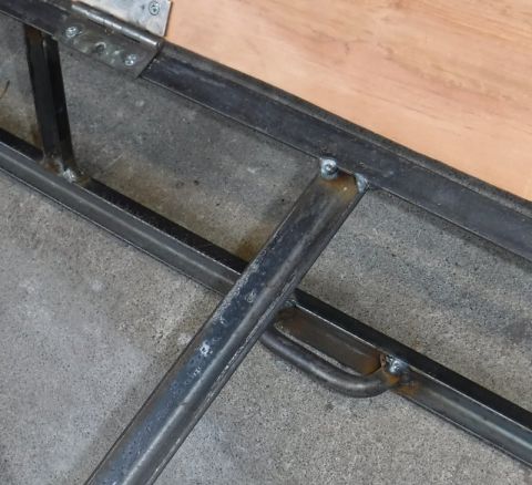 1992 Ford Bronco - Close-up of the cable lock loop, beefiest part of the build! I found it torched off and laying on the ground at the JY a few months back. I…