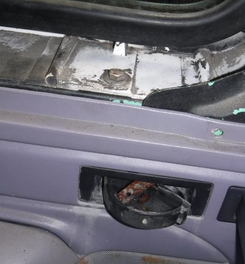 1992 Ford Bronco - Parked in a different spot for brake work, sloped down a bit to the passenger side, and had another water leak somewhere around the driver'…