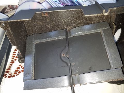 1976 Ford Ranchero - This is a close-up view of a vehicle's heater box assembly, showing internal components.