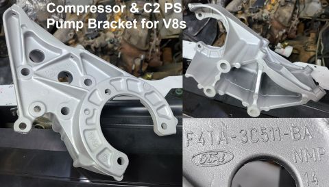 1983 Ford Bronco - SOLD 11-22 V8 Serpentine Compressor & C2 PS Pump Bracket IF THE IMAGE IS TOO SMALL, click it. Sandblasted & painted [url=https://www.superm…