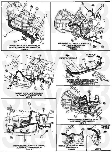1983 Ford Bronco - Transmission Wiring Routing & Installation IF THE IMAGE IS TOO SMALL, click it. 1 15525-A Wiring Assembly with 4R70W Automatic Transmission…