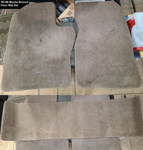 1983 Ford Bronco - '92-96 Bronco Mocha Floor Mat Set IF THE IMAGE IS TOO SMALL, click it. Shipping dimensions in pic.