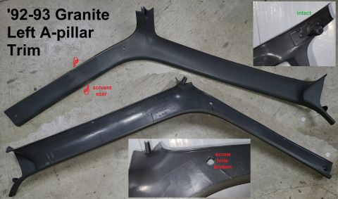 1983 Ford Bronco - '92-93 Granite (Dk.Gy) A-pillar Trim IF THE IMAGE IS TOO SMALL, click it.