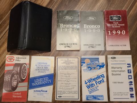 1983 Ford Bronco - '90 Bronco Owner's Manual Set with flap case IF THE IMAGE IS TOO SMALL, click it.
