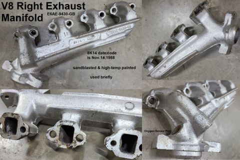 1983 Ford Bronco - '88 V8 Right Exhaust Manifold IF THE IMAGE IS TOO SMALL, click it. Probably from a Crown Vic 5.0L; sandblasted & high-temp painted before b…