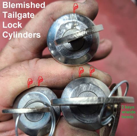 1983 Ford Bronco - Blemished '78-96 Bronco Tailgate Lock Cylinders work perfectly and include at least one new key each IF THE IMAGE IS TOO SMALL, click it.