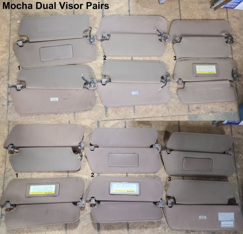 1983 Ford Bronco - '94-96 Mocha Double Visor Sets IF THE IMAGE IS TOO SMALL, click it. These are the working sets I have as of the image upload date. The #1 s…