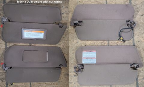 1983 Ford Bronco - '94-96 Mocha Double Visor Set with cut wires IF THE IMAGE IS TOO SMALL, click it. I don't know why someone cut the wires, but they can be r…