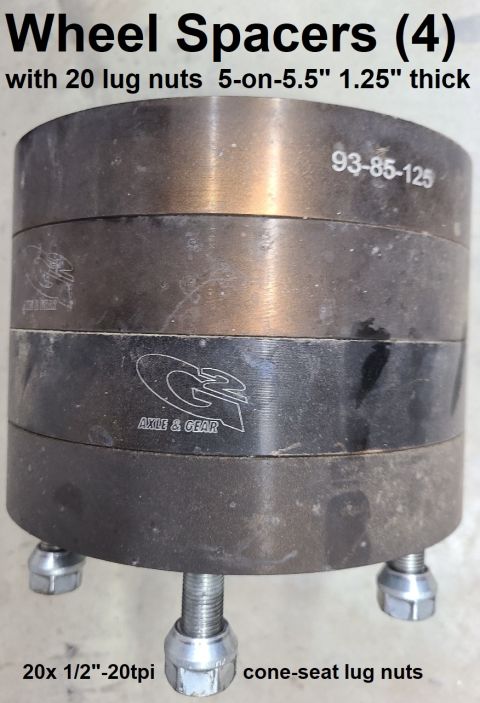 1983 Ford Bronco - 5 Wheel Spacers IF THE IMAGE IS TOO SMALL, click it. 5-on-5.5" lug pattern, 1.25" thick, with 20x 1/2"-20tpi cone-seat lug n…