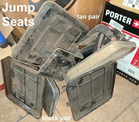 1983 Ford Bronco - Jump Seats IF THE IMAGE IS TOO SMALL, click it. These fit '78-96 Broncos without internal spare without deluxe bedwall panels. The black pa…