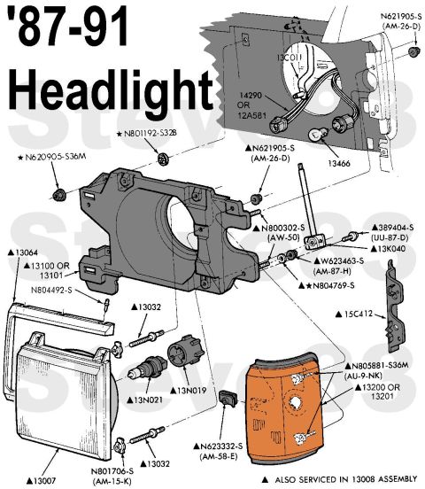 1983 Ford Bronco - '87-91 Headlight IF THE IMAGE IS TOO SMALL, click it.