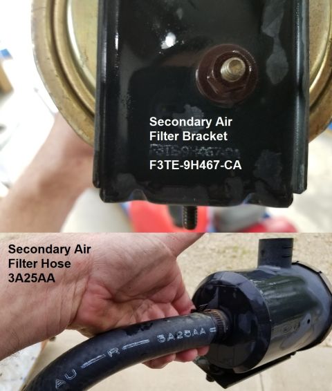 1983 Ford Bronco - Secondary Air Filter/Silencer Bracket & Hose IF THE IMAGE IS TOO SMALL, click it.