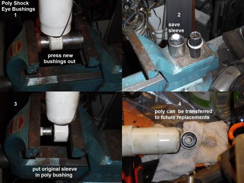 1983 Ford Bronco - Shock Eye Bushings IF THE IMAGE IS TOO SMALL, click it. Even on new shocks, polyurethane bushings are an improvement, and they can be reuse…