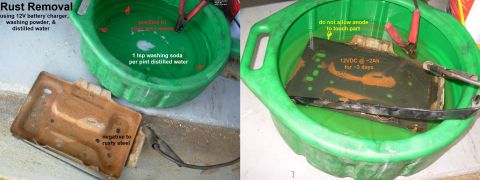 1983 Ford Bronco - Rust Removal IF THE IMAGE IS TOO SMALL, click it. Even without a sandblaster, rust can be effectively removed from parts that can be submer…
