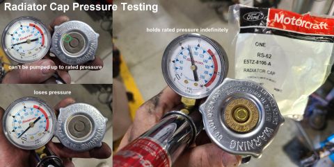 1983 Ford Bronco - Radiator Cap Pressure Testing IF THE IMAGE IS TOO SMALL, click it. A pressure tester & cap adapter are required to test the radiator cap. I…