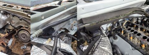 1983 Ford Bronco - A/C Hose Insulation IF THE IMAGE IS TOO SMALL, click it. At this age, it's very common for the refrigerant suction hose insulation to degra…