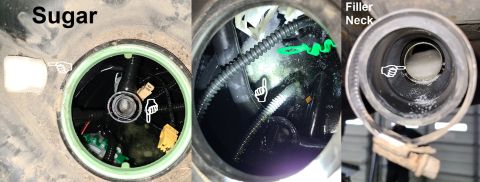 1983 Ford Bronco - Sugar in the gas tank was NOT the reason this vehicle was being repaired, so it was very surprising to find this much in the tank & filler…