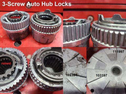 1983 Ford Bronco - This is the only pair of auto hub locks I've ever found that were actually ruined. IF THE IMAGE IS TOO SMALL, click it.