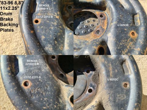 1983 Ford Bronco - '83-96 8.8" Axle 11x2.25" Drum Brake Backing Plates IF THE IMAGE IS TOO SMALL, click it.