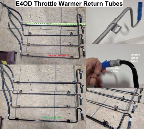 1983 Ford Bronco - E4OD Throttle Heater Return Tubes IF THE IMAGE IS TOO SMALL, click it. Note the top one's tabs are 24"OC. The restored one has only be…